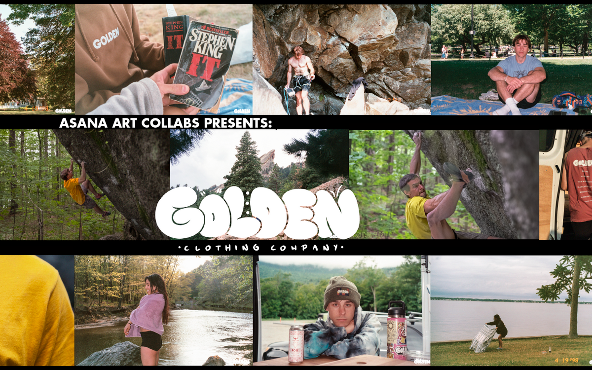 ASANA ART COLLABS PRESENTS GOLDEN CLOTHING CO Asana Climbing